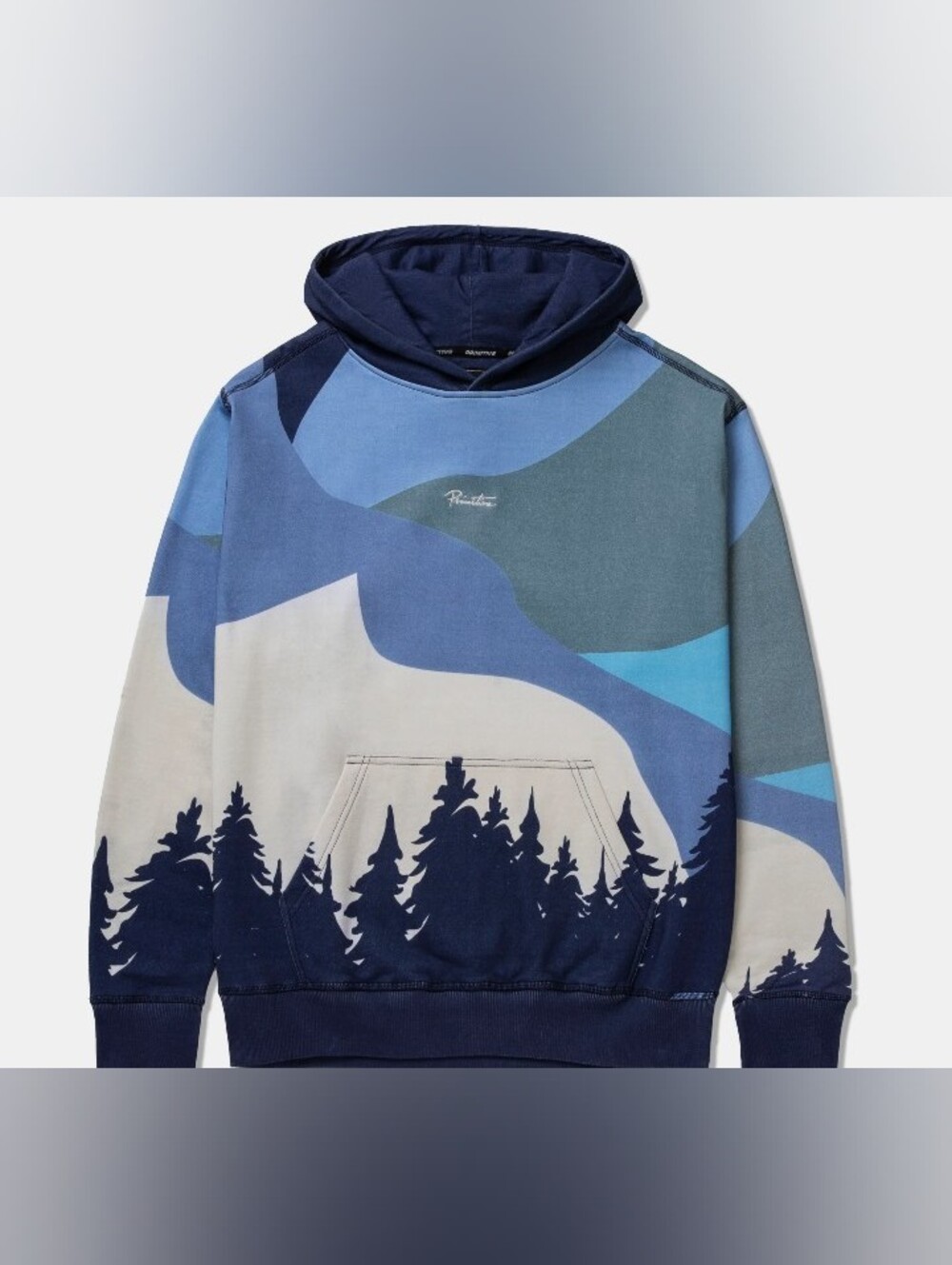Primitive Scenic Mountain Wave Hoodie in Multi-Blue Men's Sz XL